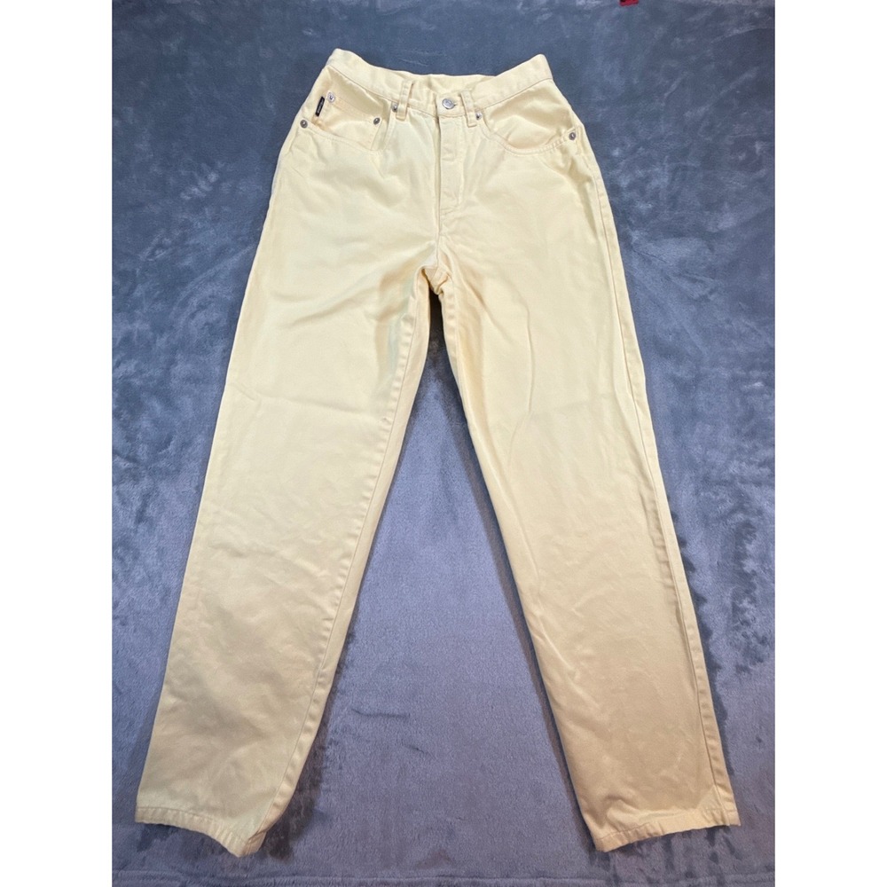 Lauren Ralph Lauren Vintage Yellow High Waist Straight Leg Cotton Jeans 4 Pastel